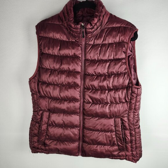 Excelled Puffer Vest - Woman Size XL Burgundy - Picture 1 of 7